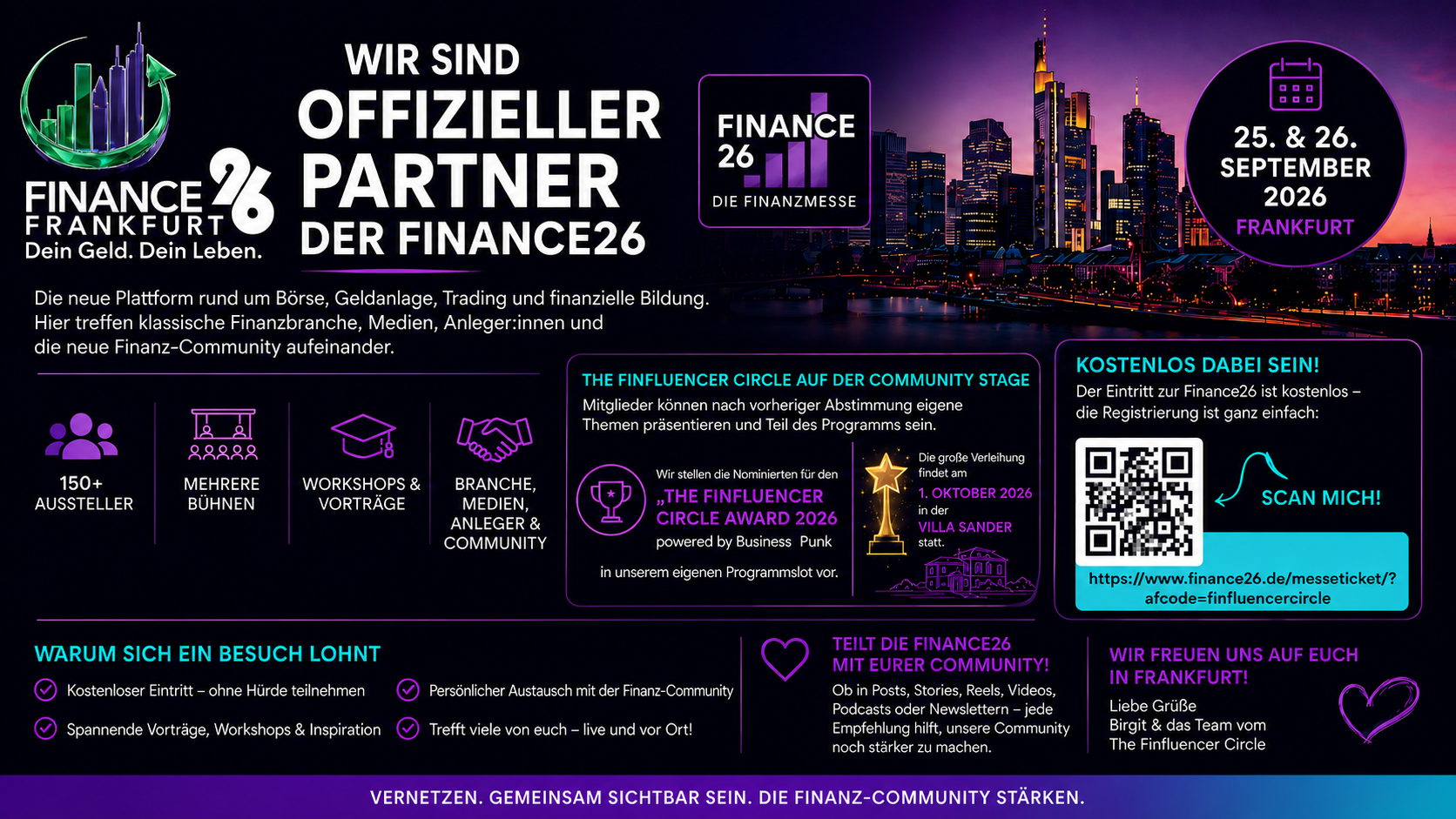The Finfluencer Circle ist offizieller Partner der Finance26