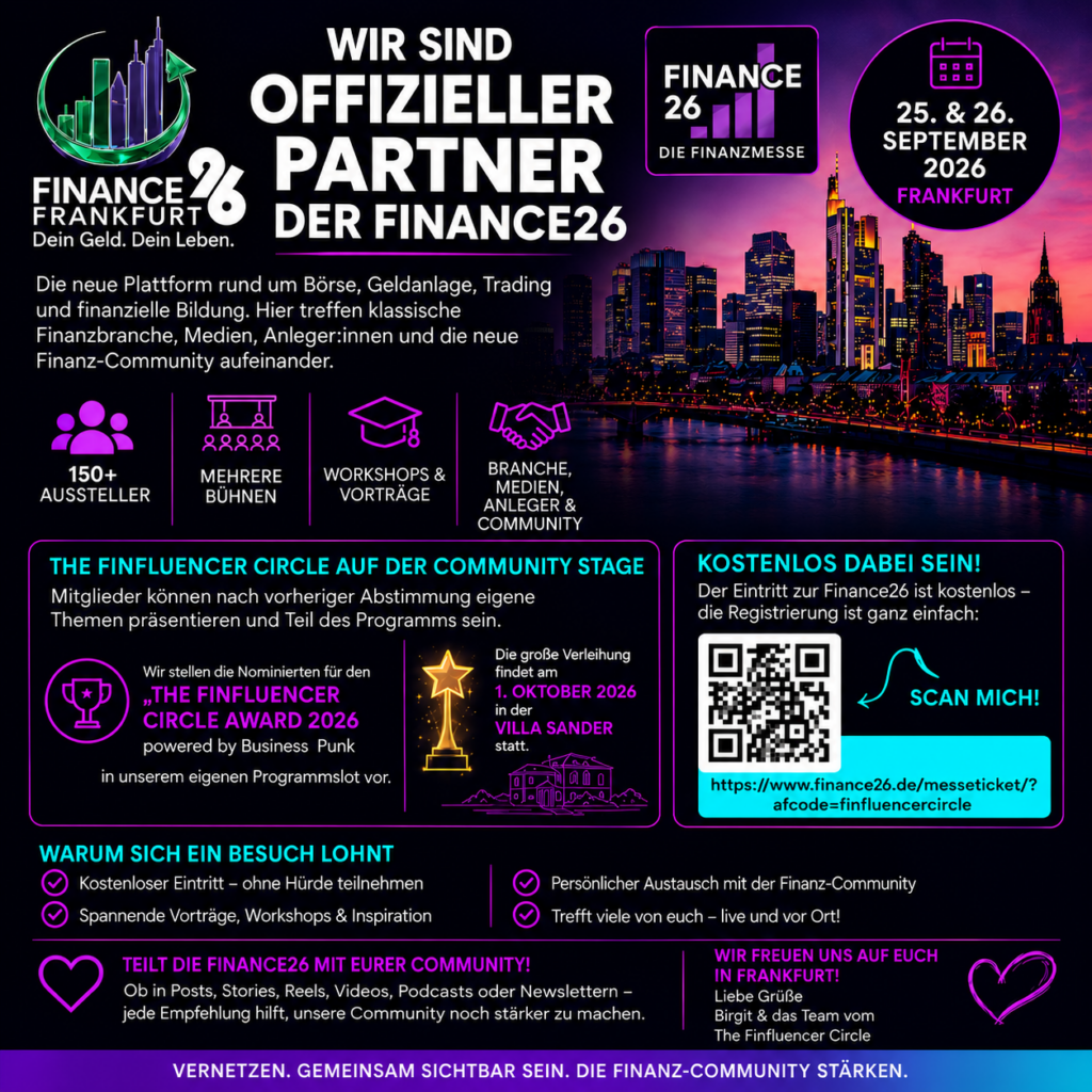 Finance26 mit dem Finfluencer Circle Award